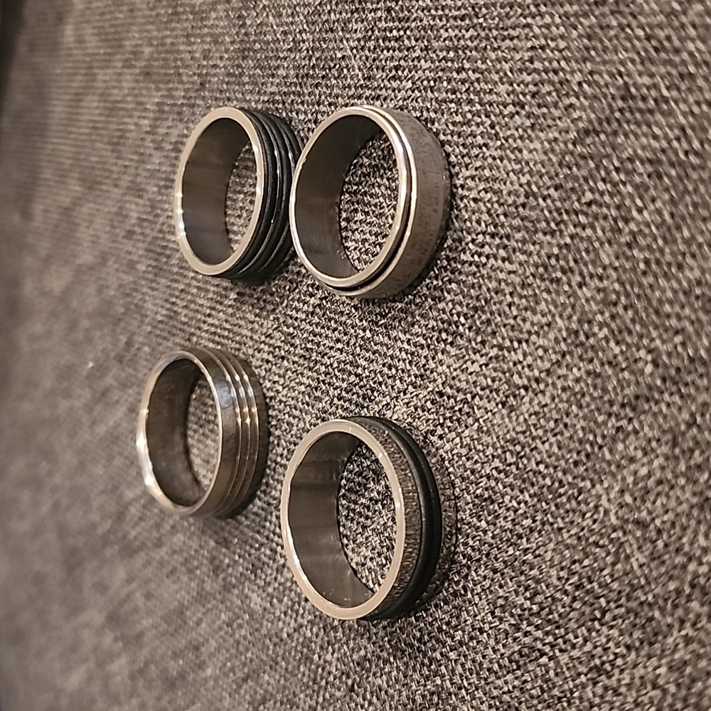 Silver or Stainless Steel ring bundle